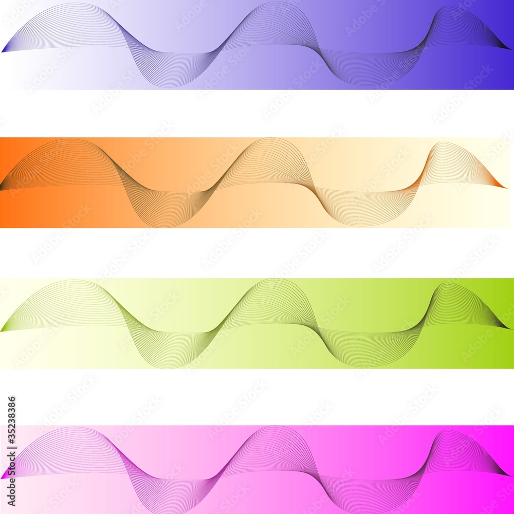 WAVY LINES BANNERS SET