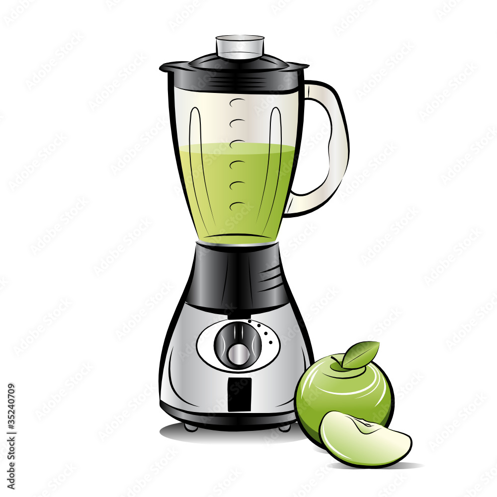 Movable To block To construct Kitchen blender with Apple juice. Vector illustration Stock Vector | Adobe  Stock