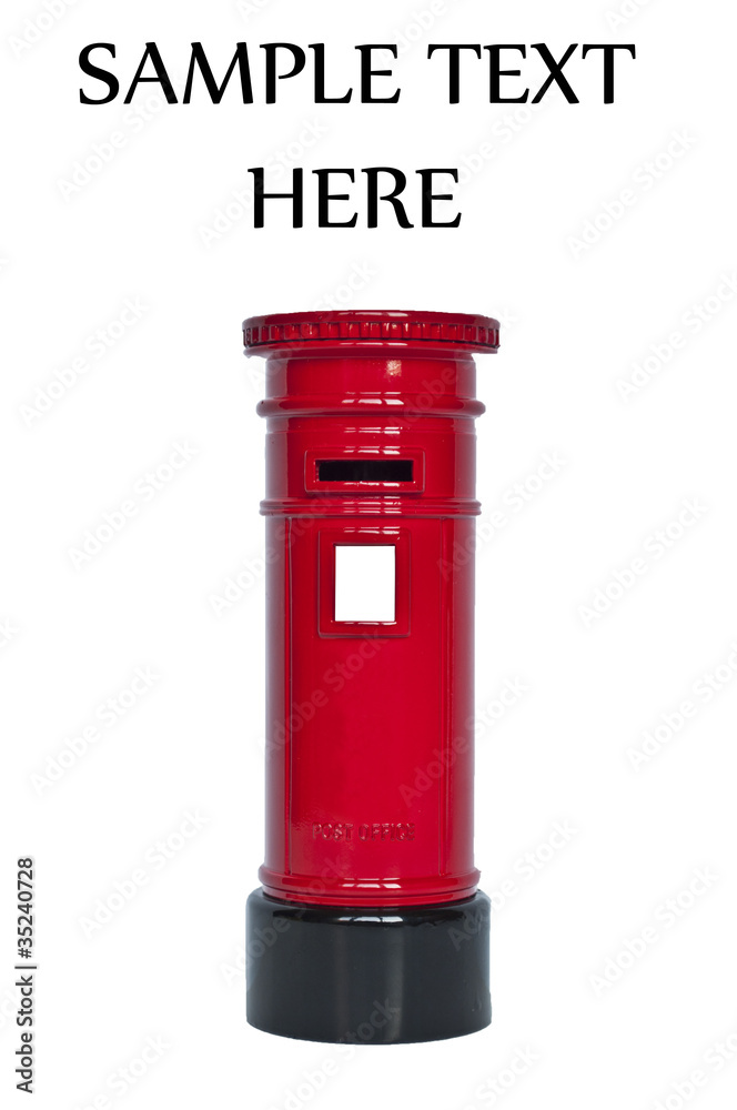 Red English post box isolated on white Red English post box isolated on white