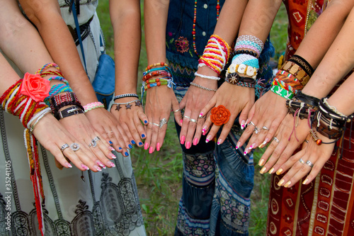 Hands of hippie