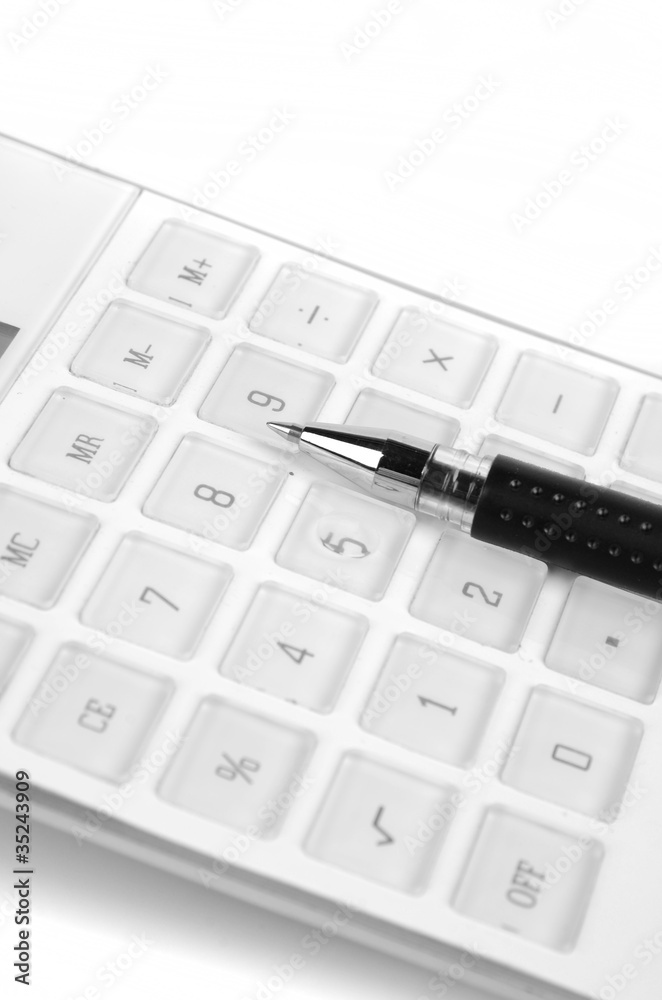 Calculator and pen Calculator and pen