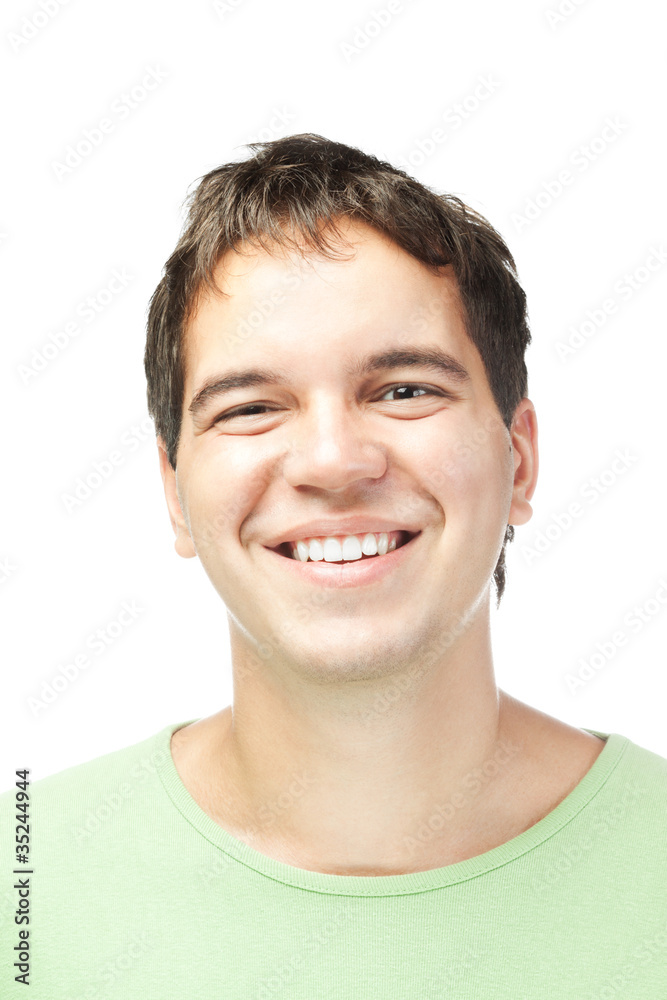young smiling happy man isolated on white background young smiling happy man isolated on white background