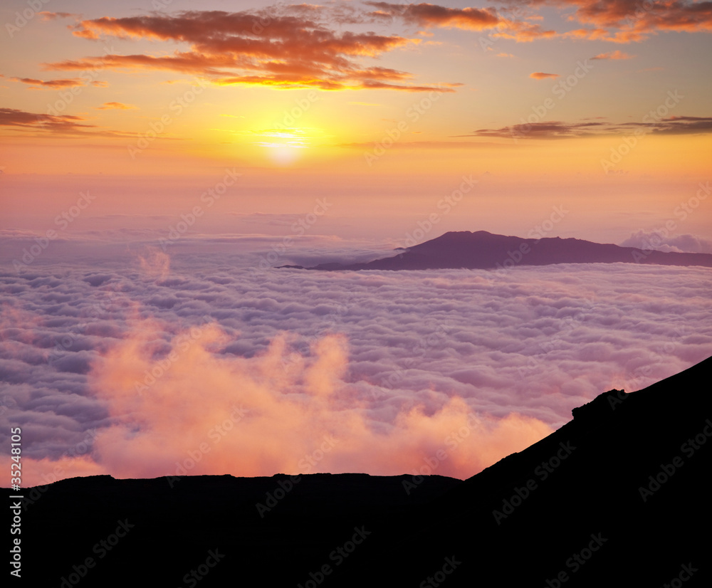 Obraz premium Sunset in mountain