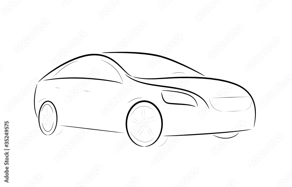 Cartoon silhouette of a design car