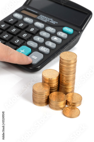 Calculator and coins