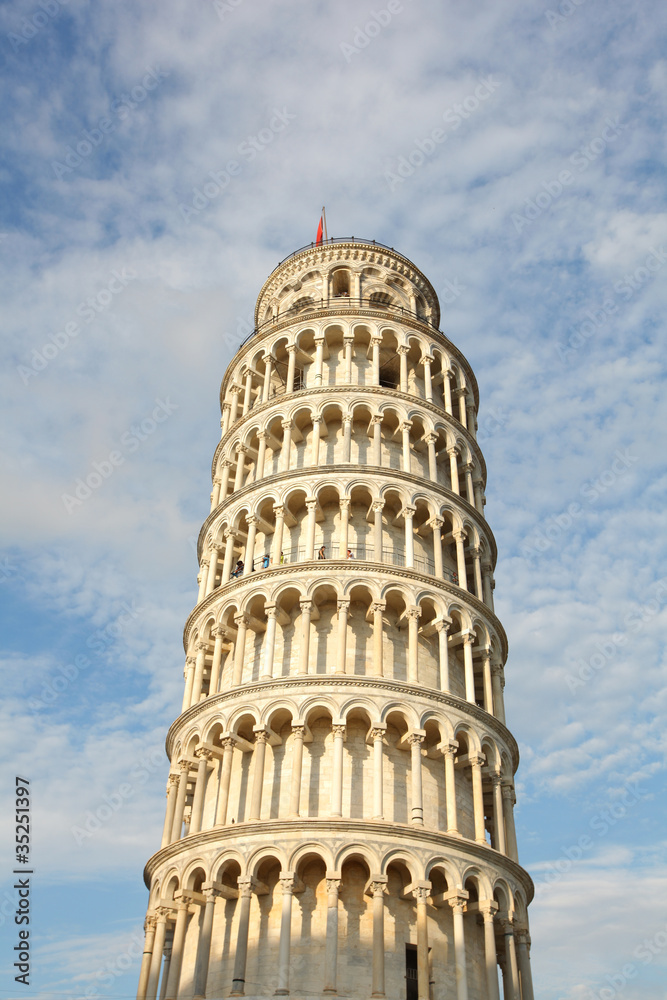 Leaning tower of Pisa from the ground