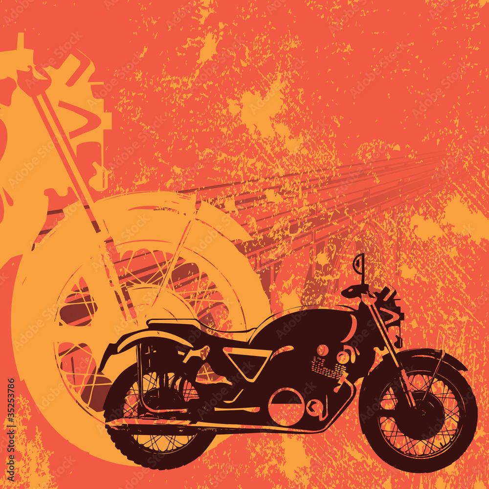Fototapeta premium Motorbike grungy background vector