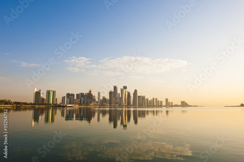 Doha Skyline early morning photo