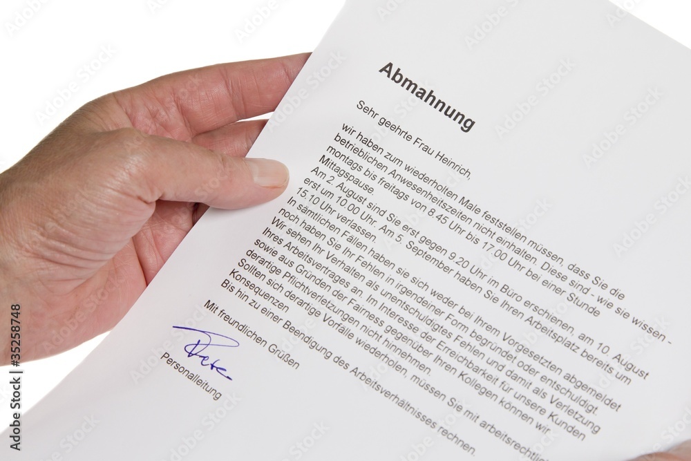 Obraz premium Abmahnung