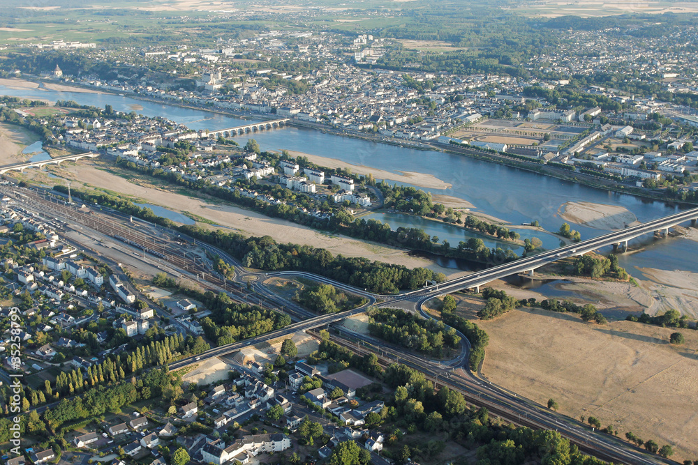 Photo aérienne de la Loire, Saumur 49400