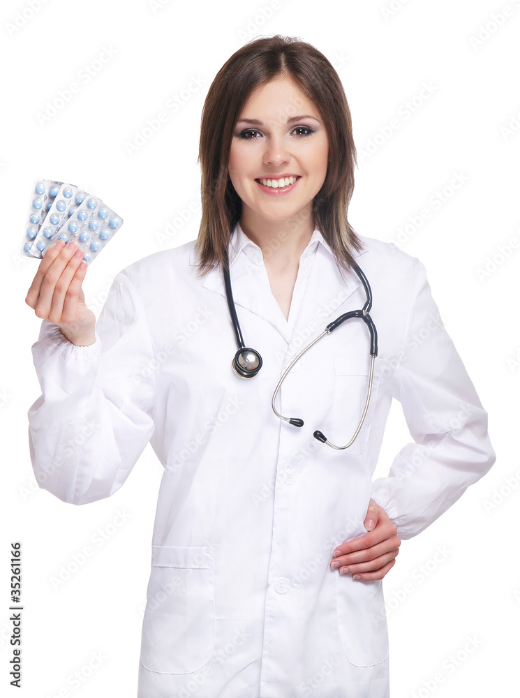 Young attractive doctor isolated over white background Young attractive doctor isolated over white background