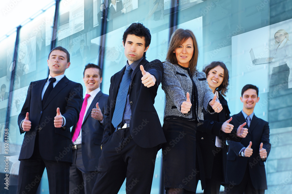 Six young businesspersons in formal clothes Six young businesspersons in formal clothes