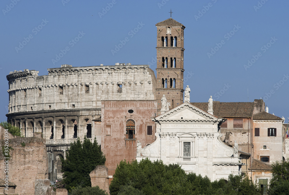 Vista di S. Francesca Romana e del Colosseo-Roma