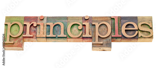 principles word in letterpress photo