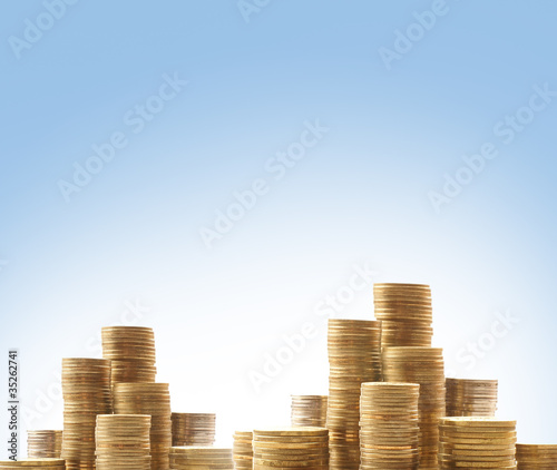 Valokuva Money concept over blue background