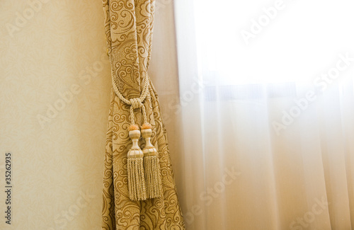 curtains with ornaments photo