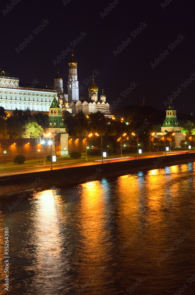 Moscow Kremlin in night. Russia