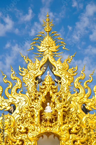 Famous Gold church in Wat Rong Khun, Chiang Rai province, northe