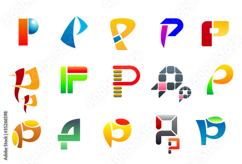 Symbols of letter P