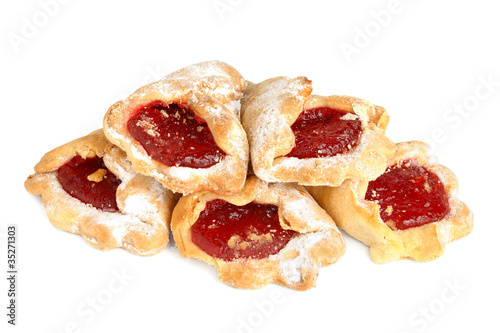 Homemade cookies with strawberry jam