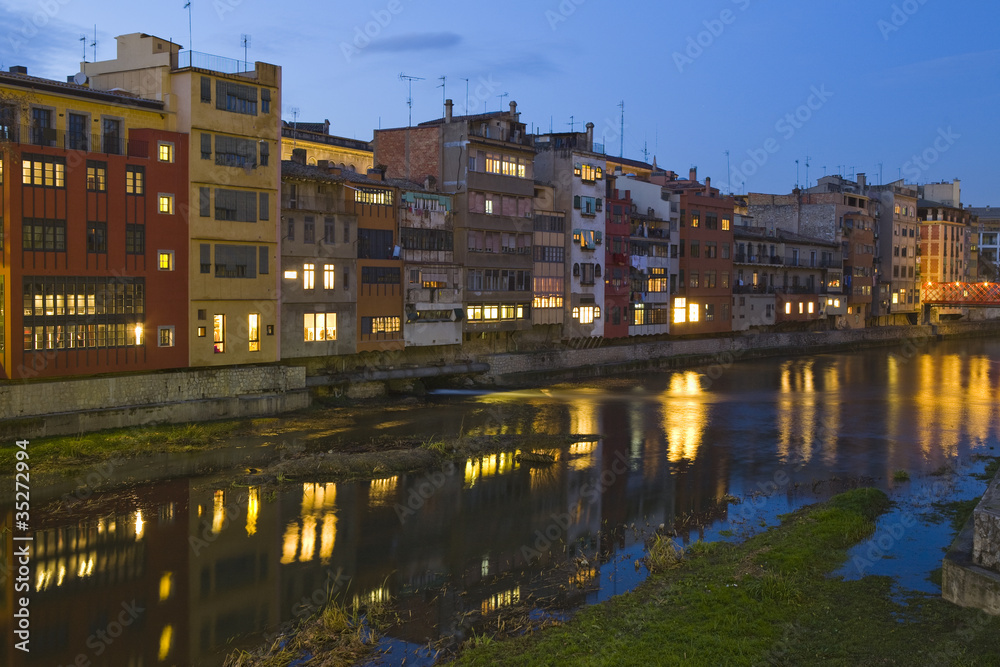 Girona in twilight