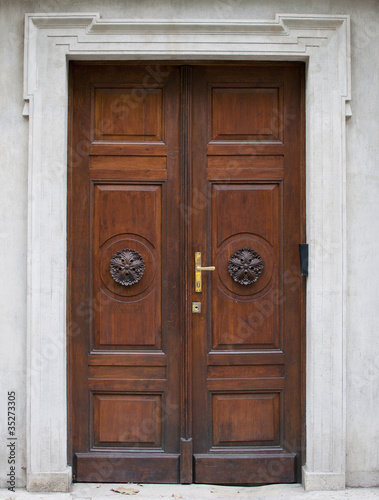 Old large wooden door - door portal