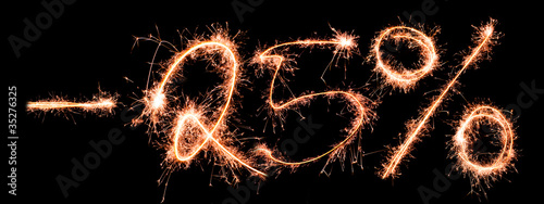 Sale percents made of real sparklers