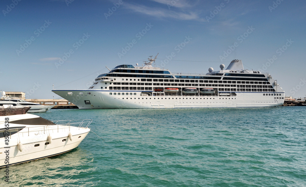 Cruise liner in Yalta port
