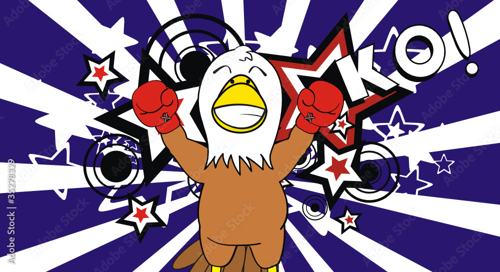 eagle boxer cartoon background7