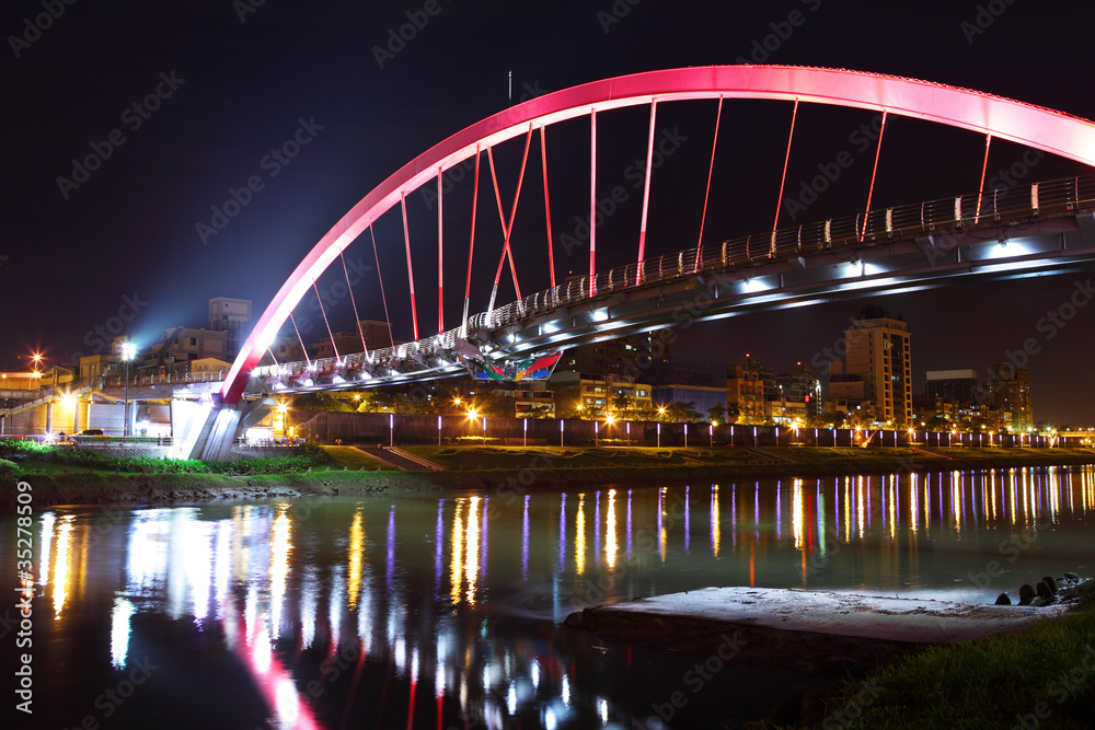 bridge at night in Taipei