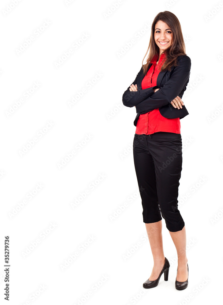 Smiling full length businesswoman Smiling full length businesswoman