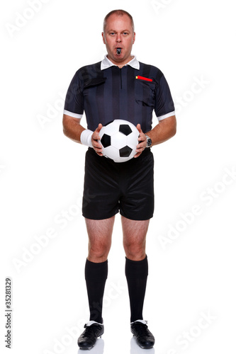 Football referee full length isolated on white © RTimages