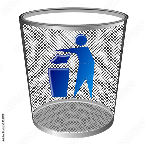 Trash on white background