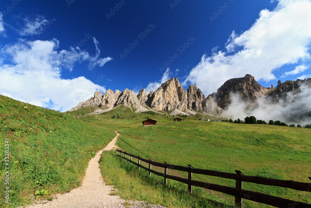 Dolomites from Gardena pass, Italy