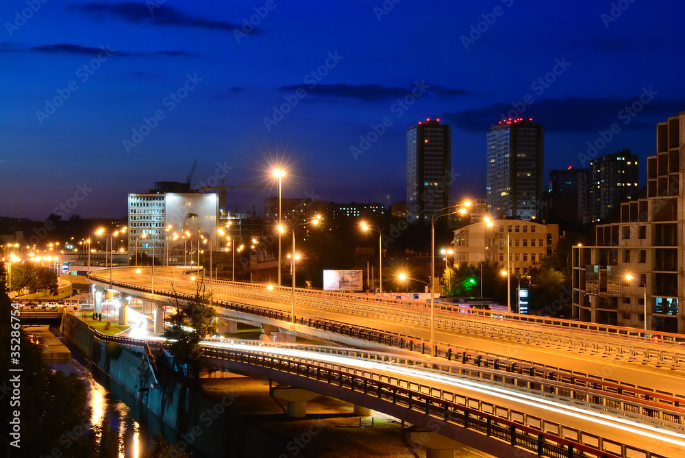 Night cityscape. Rostov-on-Don. Russia