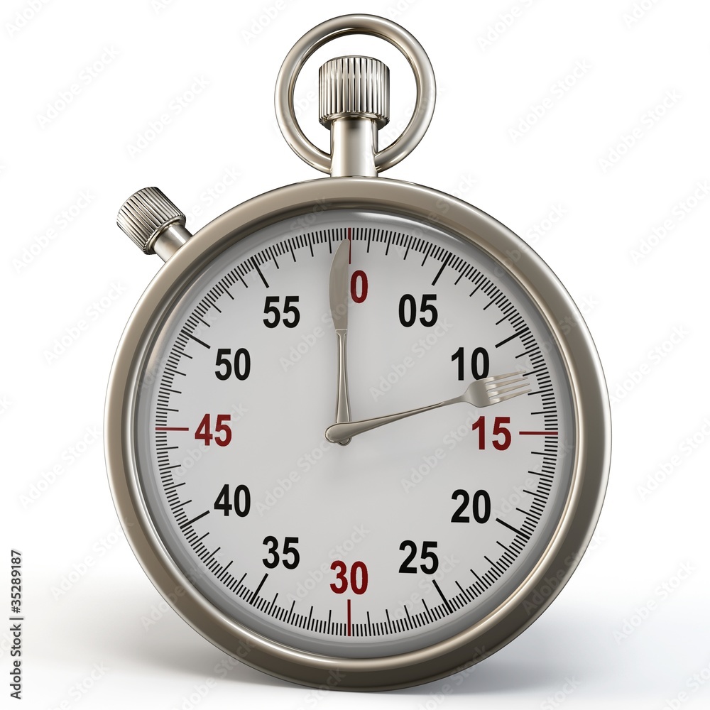 3d meal time stopwatch with knife and fork 3d meal time stopwatch with knife and fork