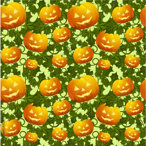 Seamless background with pumpkins