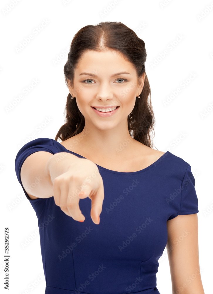 businesswoman pointing her finger businesswoman pointing her finger