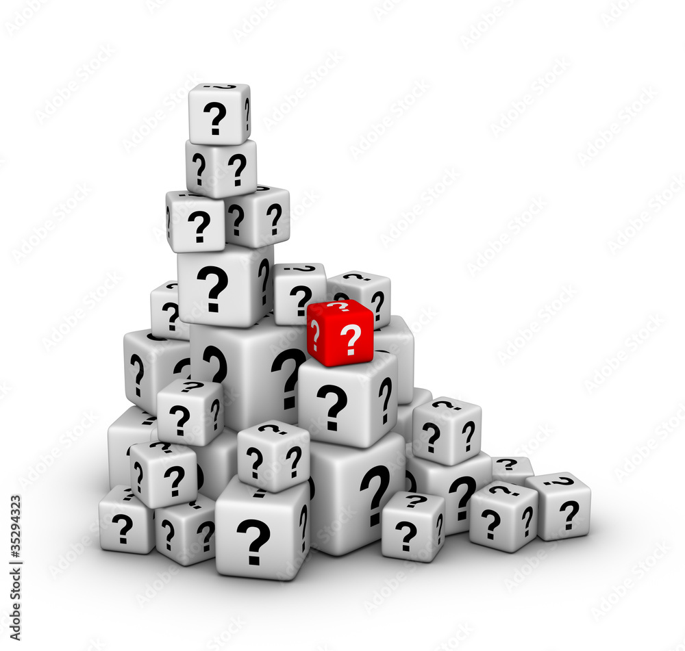 pile of dices with question marks pile of dices with question marks