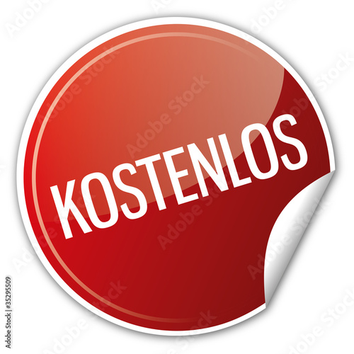 Button Aktion - Kostenlos Gratis umsonst geschenkt rot