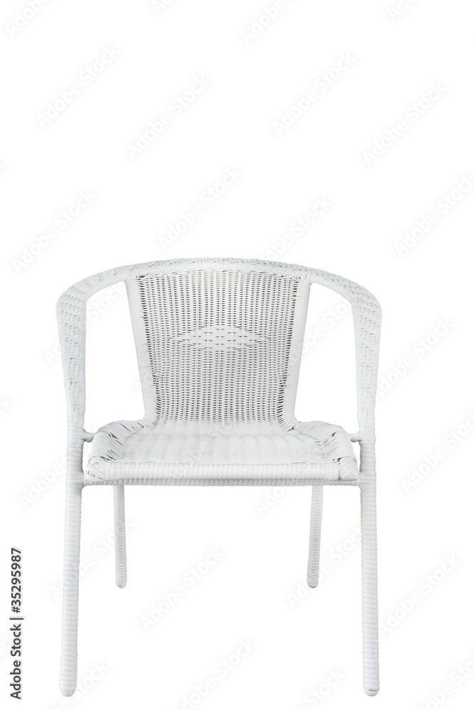 Chair, plastic wicker white chair Chair, plastic wicker white chair