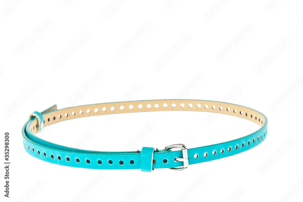 colorful blue belt on white background