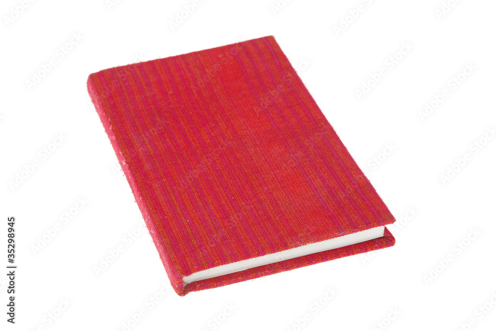 Book red cover fabric isolated on white background Book red cover fabric isolated on white background