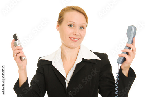 Business woman talking on the phone