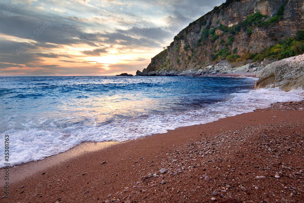 Blue sea at the sunset time Blue sea at the sunset time