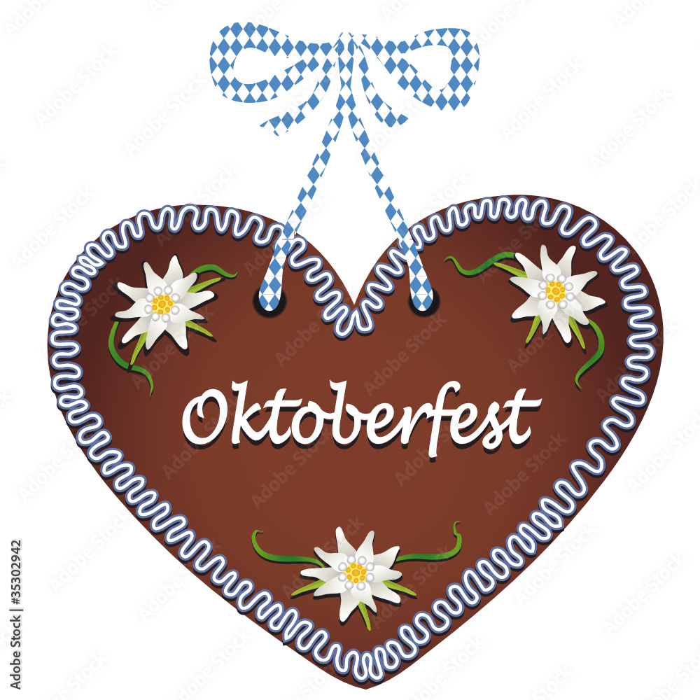 Oktoberfest Lebkuchen Stock-Vektorgrafik | Adobe Stock