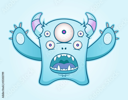Surprised Blue Monster
