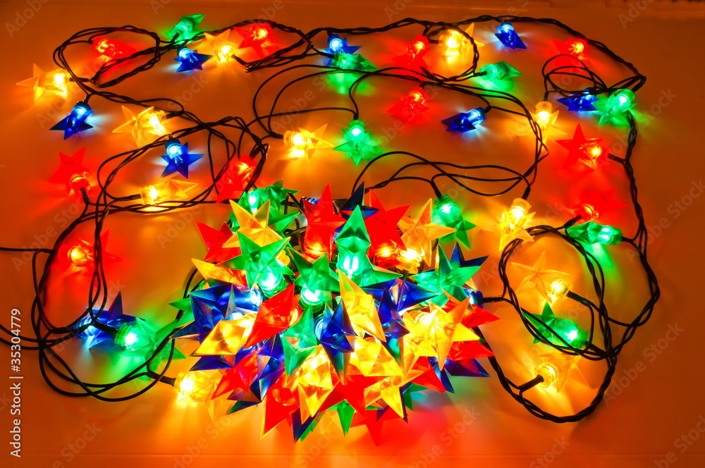 Garland of colored lights for Christmas trees
