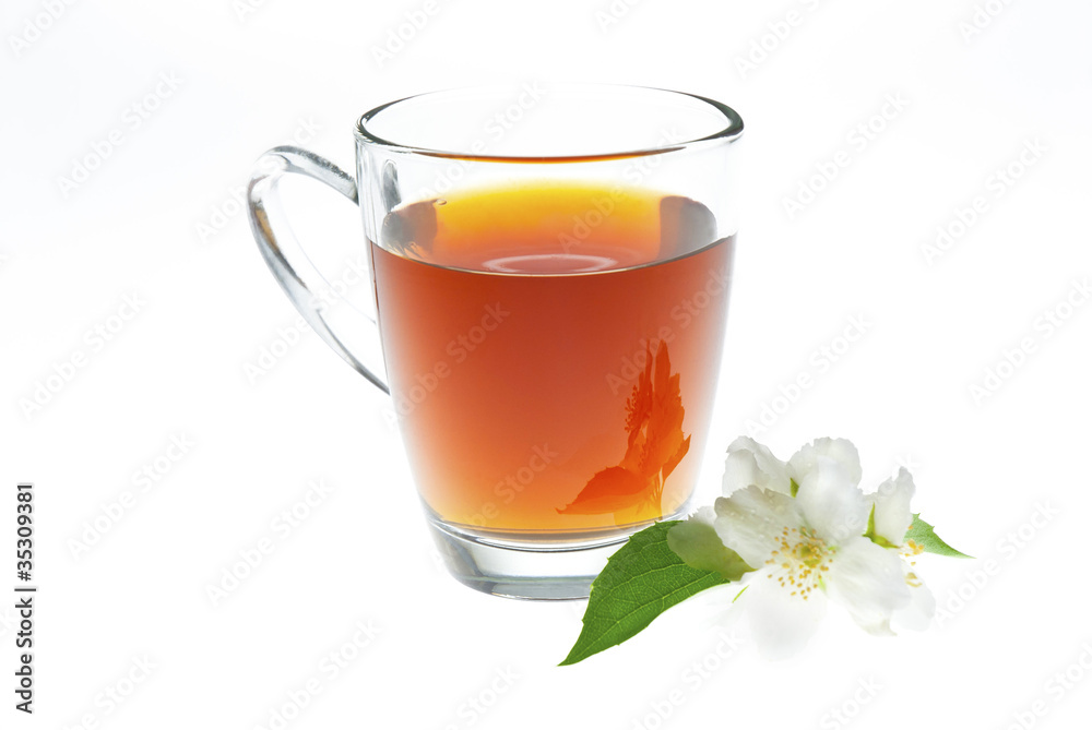 jasmine tea with jasmine flower jasmine tea with jasmine flower