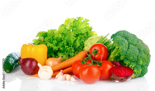vegetables isolated on white